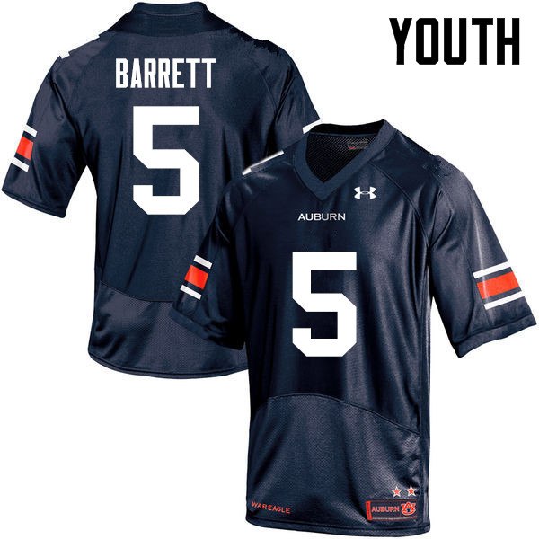 Youth Auburn Tigers #5 Devan Barrett Navy College Stitched Football Jersey